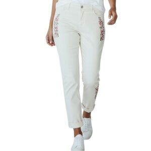 KATE & SAM Embroidered Stretch Straight-Leg Jeans Size 10 -- ALMOST NEW!!!